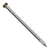 Metal screw with a brown head on a white background