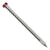 Metal screw with a red head on a white background