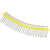 collated row of nails with a yellow strip on a white background
