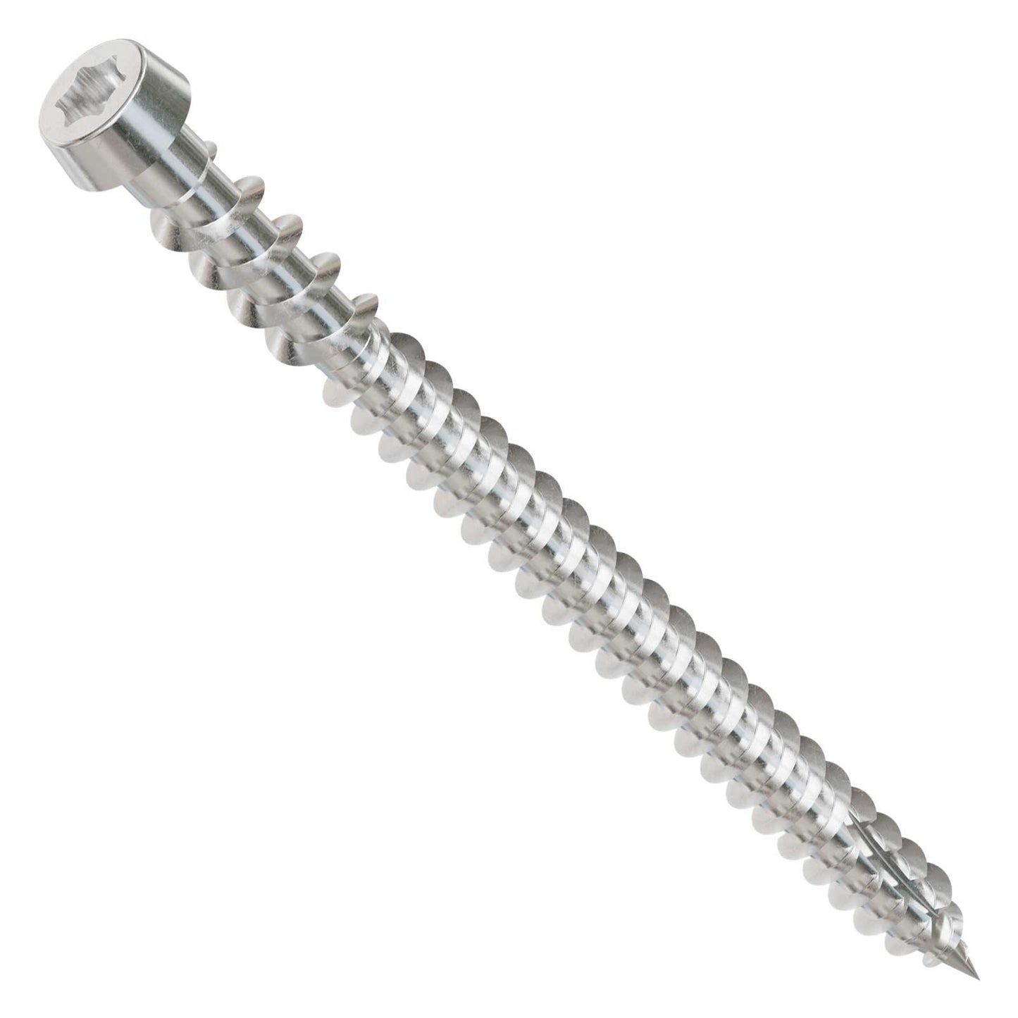 Metal screw on a white background