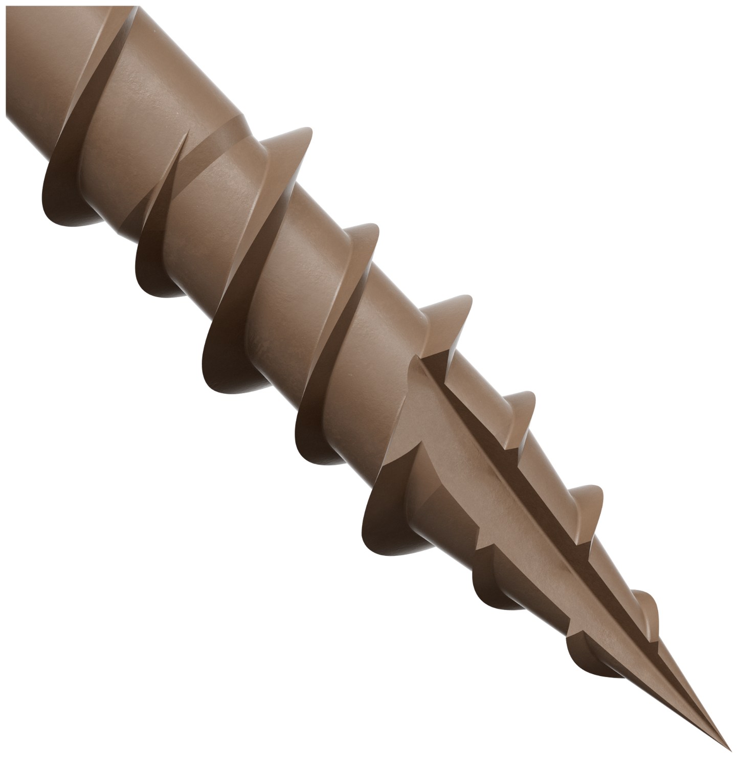 Brown screw on a white background
