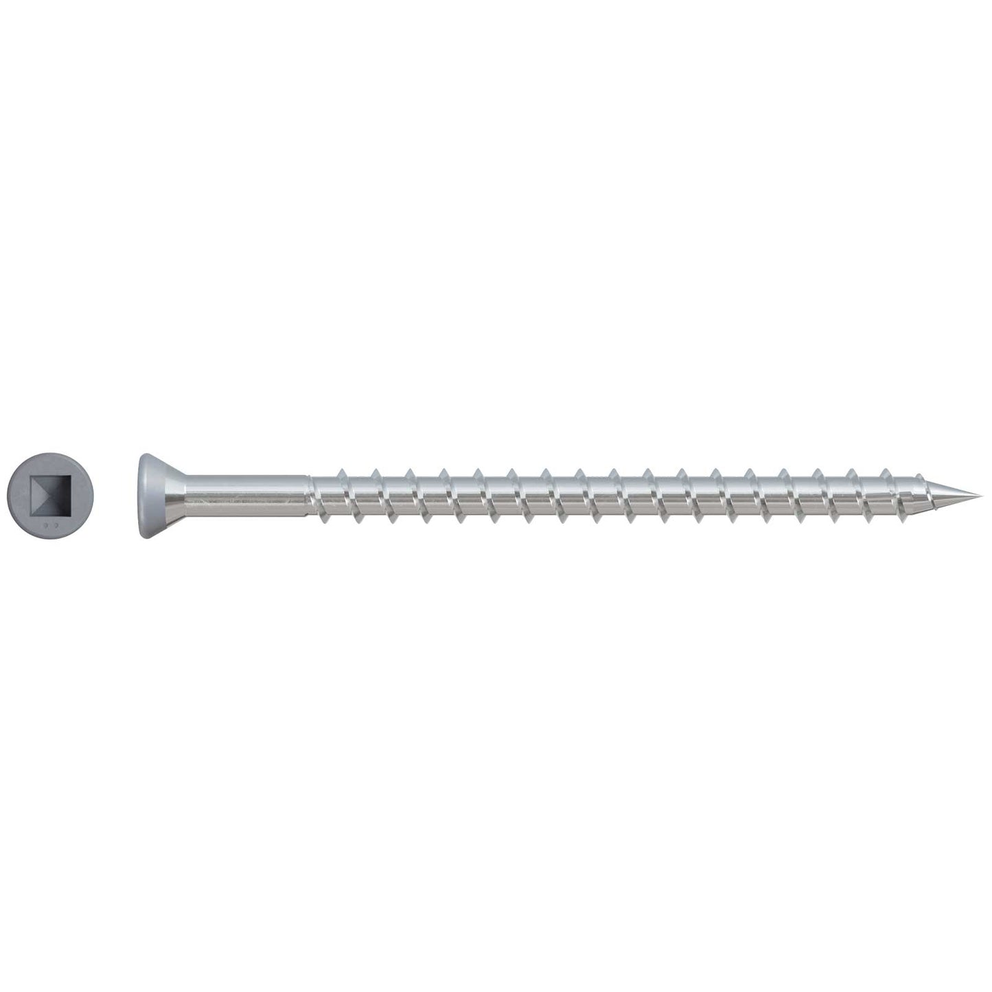 #7 x 2-1/2" Simpson Strong-Tie Quik Drive Collated Trim Head Deck Screw - 305 Stainless Steel, Gray 04, Pkg. 1,000