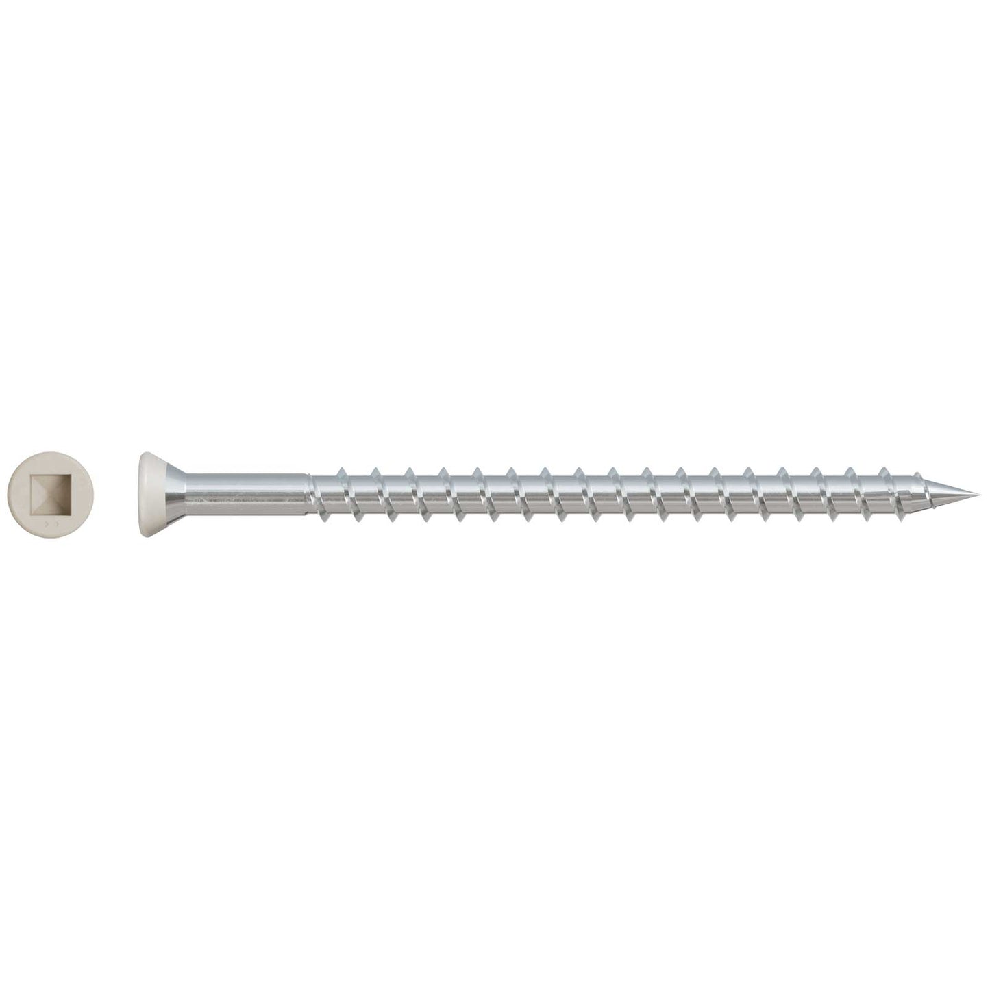 #7 x 2-1/2" Simpson Strong-Tie Quik Drive Collated Trim Head Deck Screw - 305 Stainless Steel, Tan, Pkg. 1,000