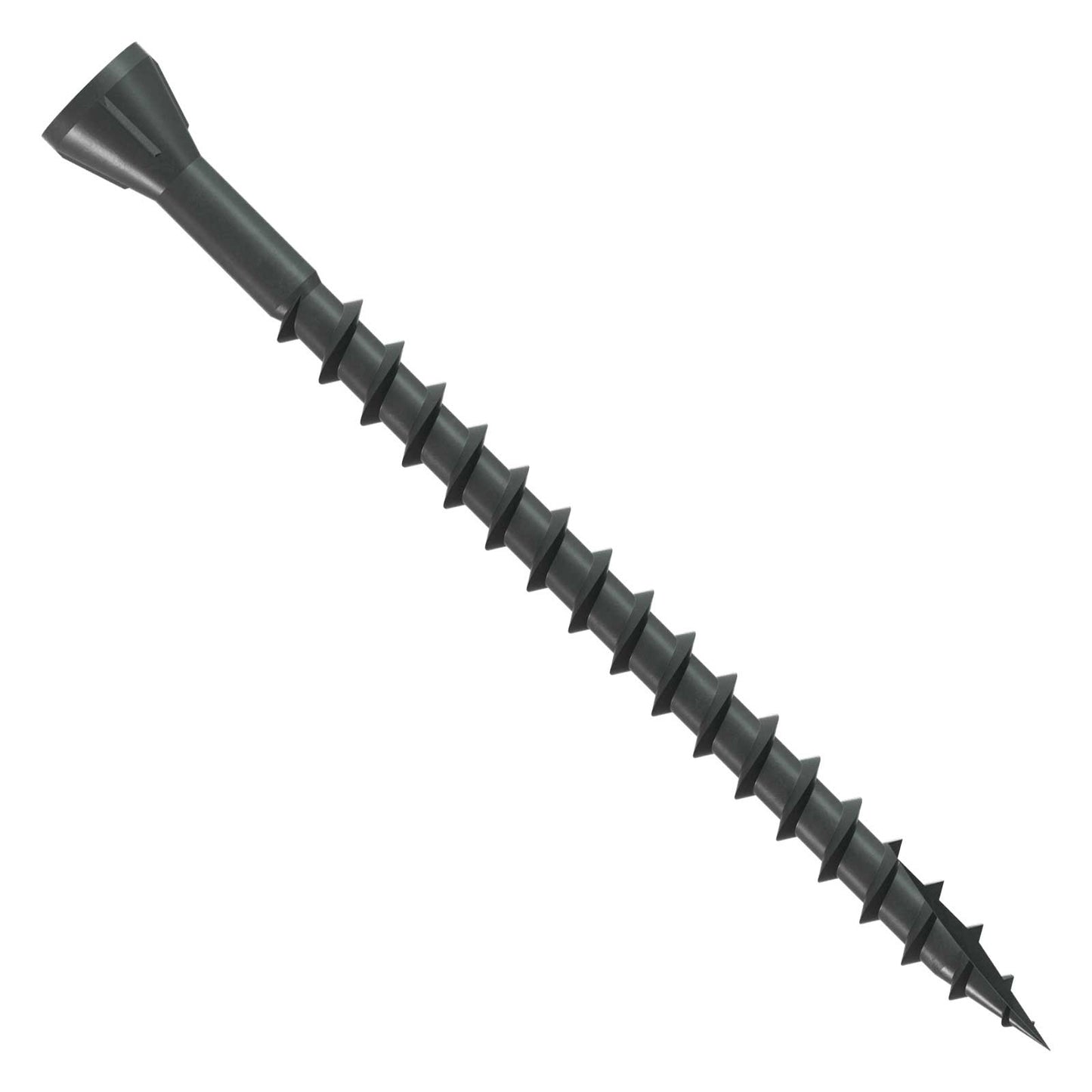 Black screw on a white background