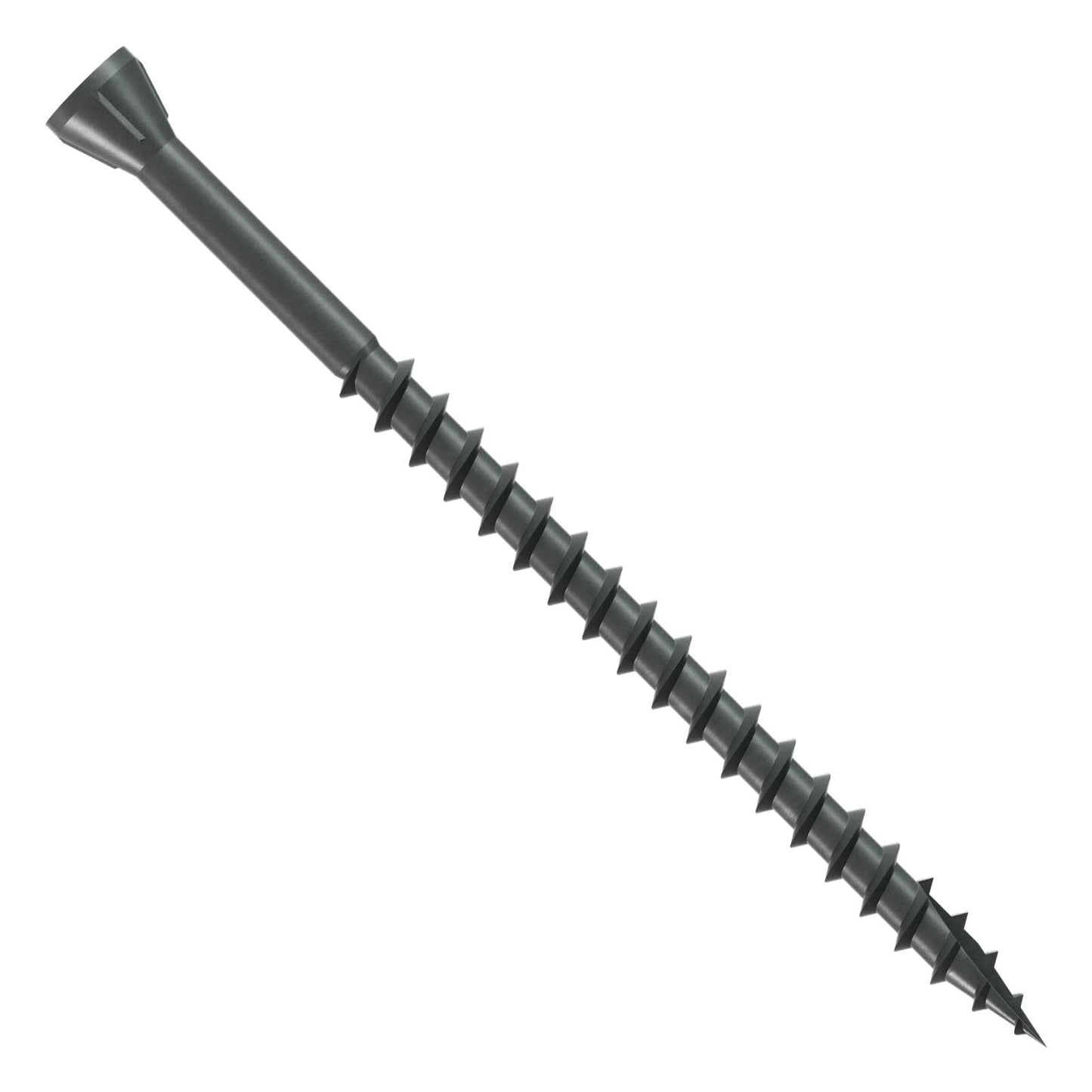 Black screw on a white background