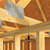 Wooden ceiling frame with a level tool for measurement