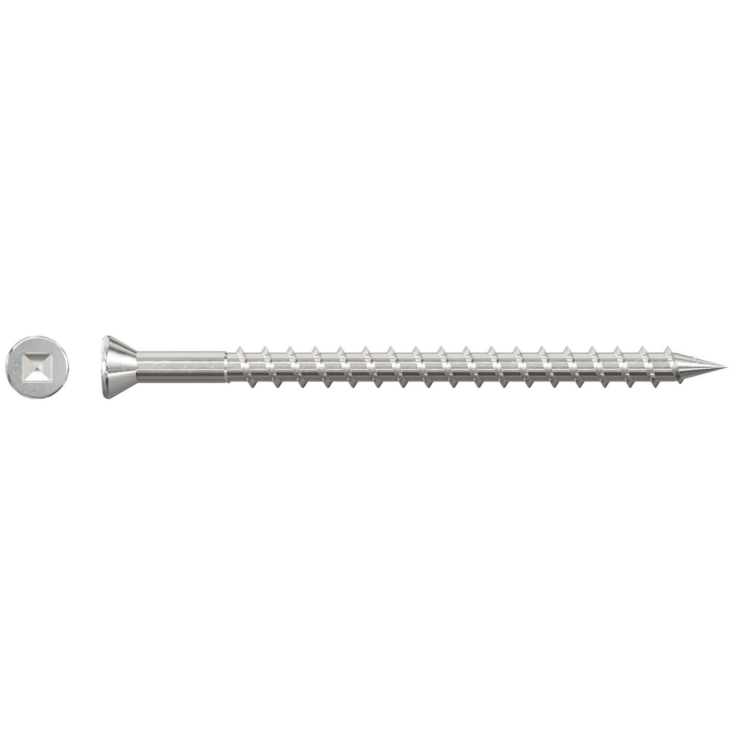 Metal screw on a white background