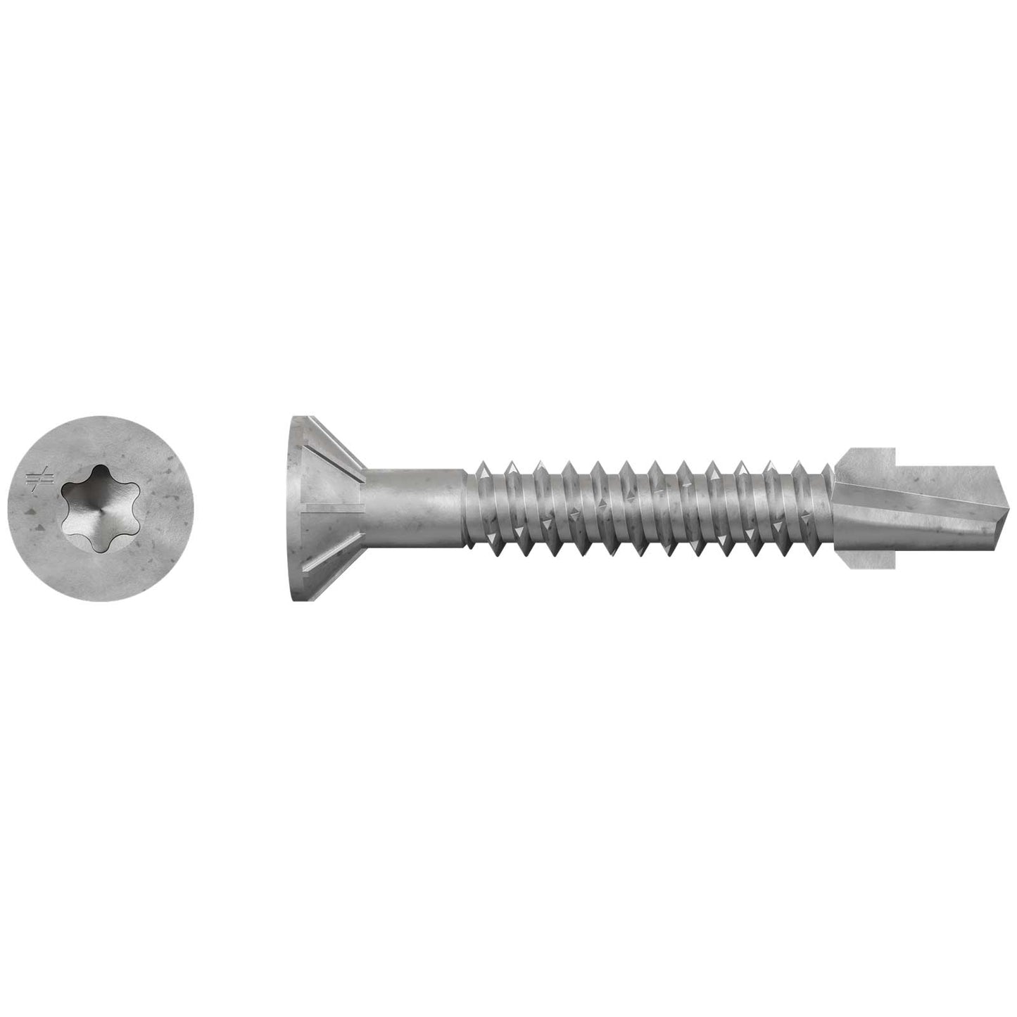 #14 x 1-3/4" Quik Drive TB Self-Drilling Wood-To-Steel Collated Screws, N2000 Galvanized, Pkg 1000