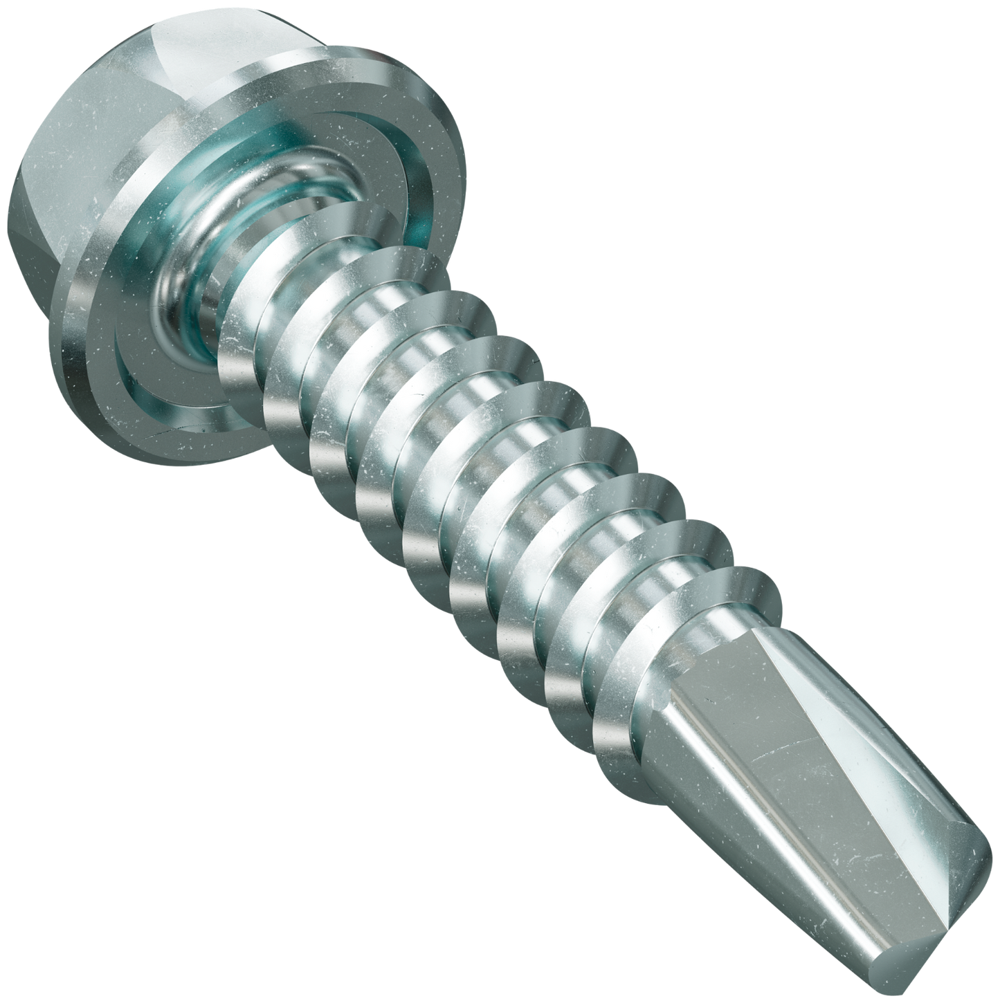 Metal screw on a white background