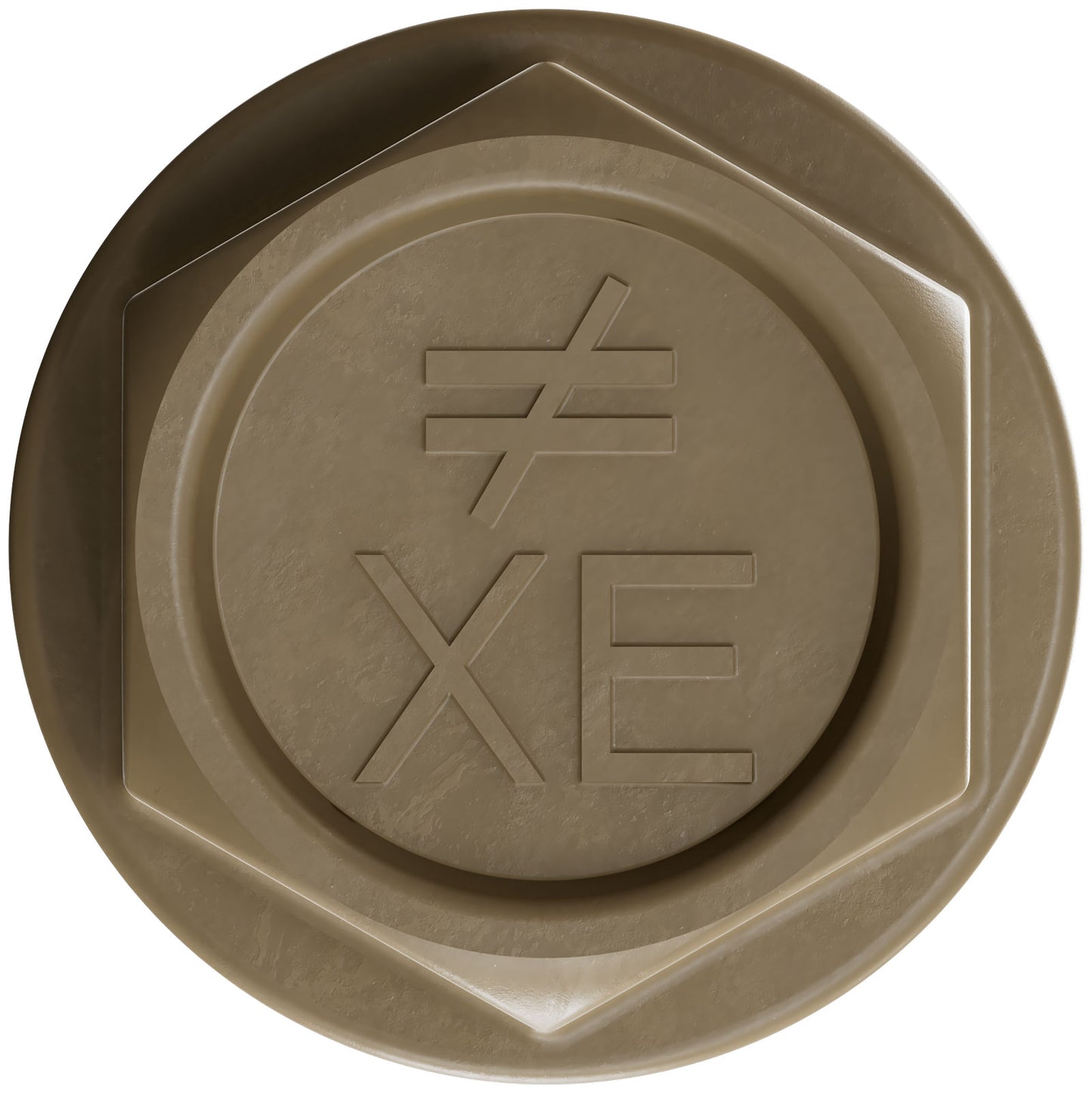Brown hex head screw
