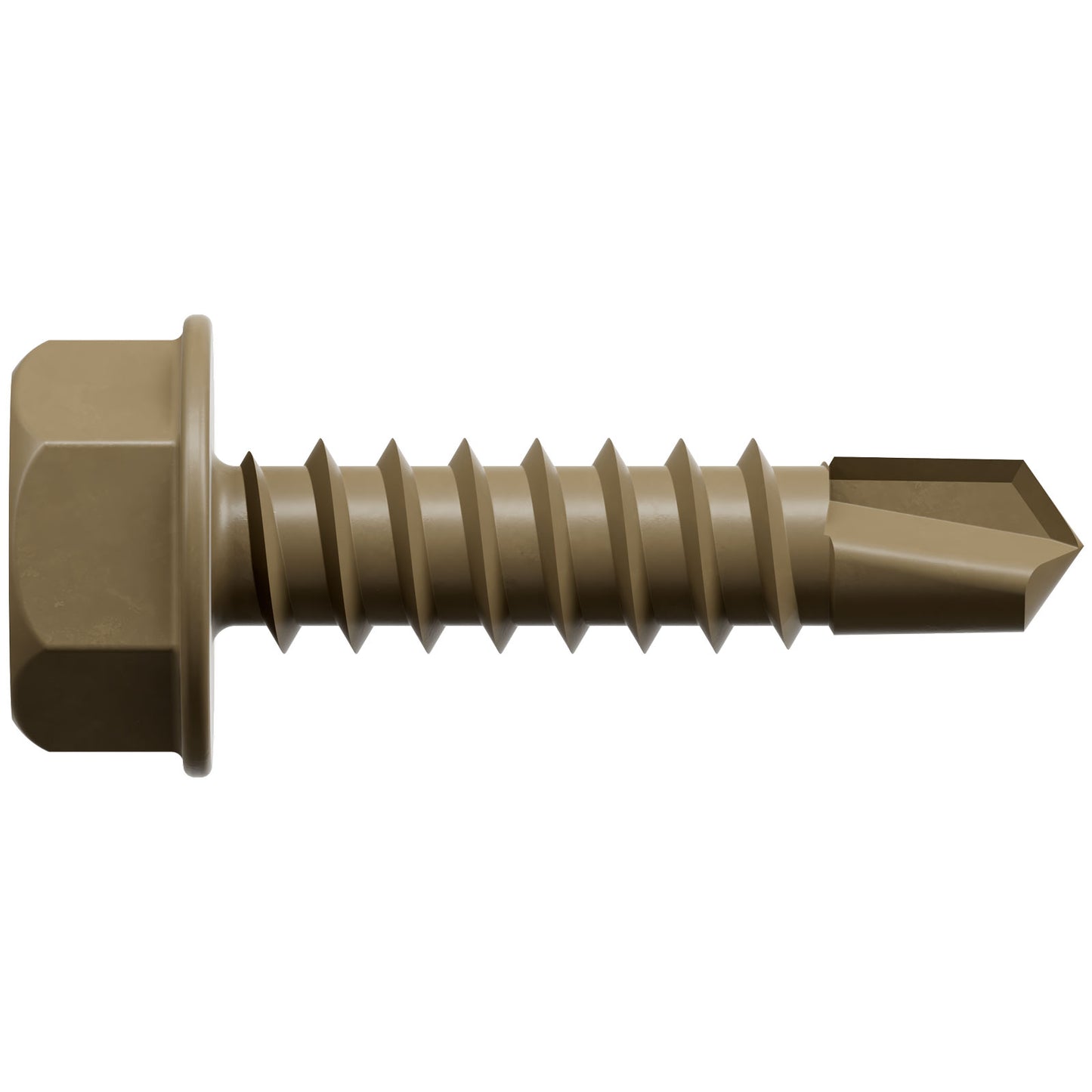 Brown screw on a white background