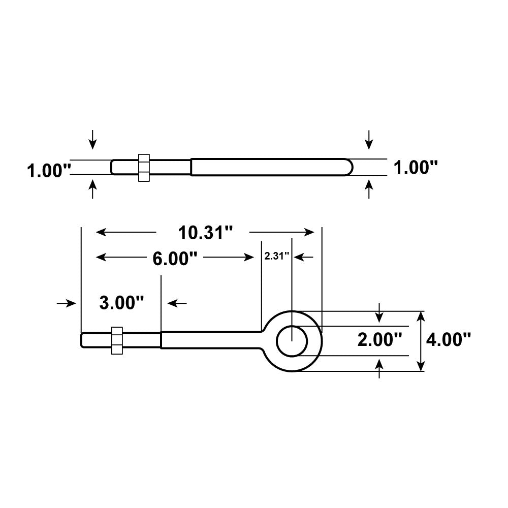 1" x 6" Galvanized Eye Bolt