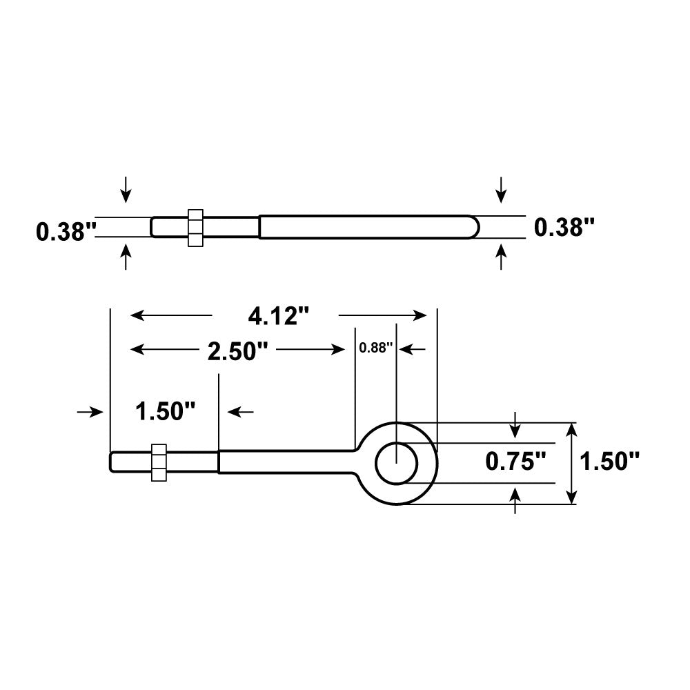 3/8" x 2-1/2" Galvanized Eye Bolt