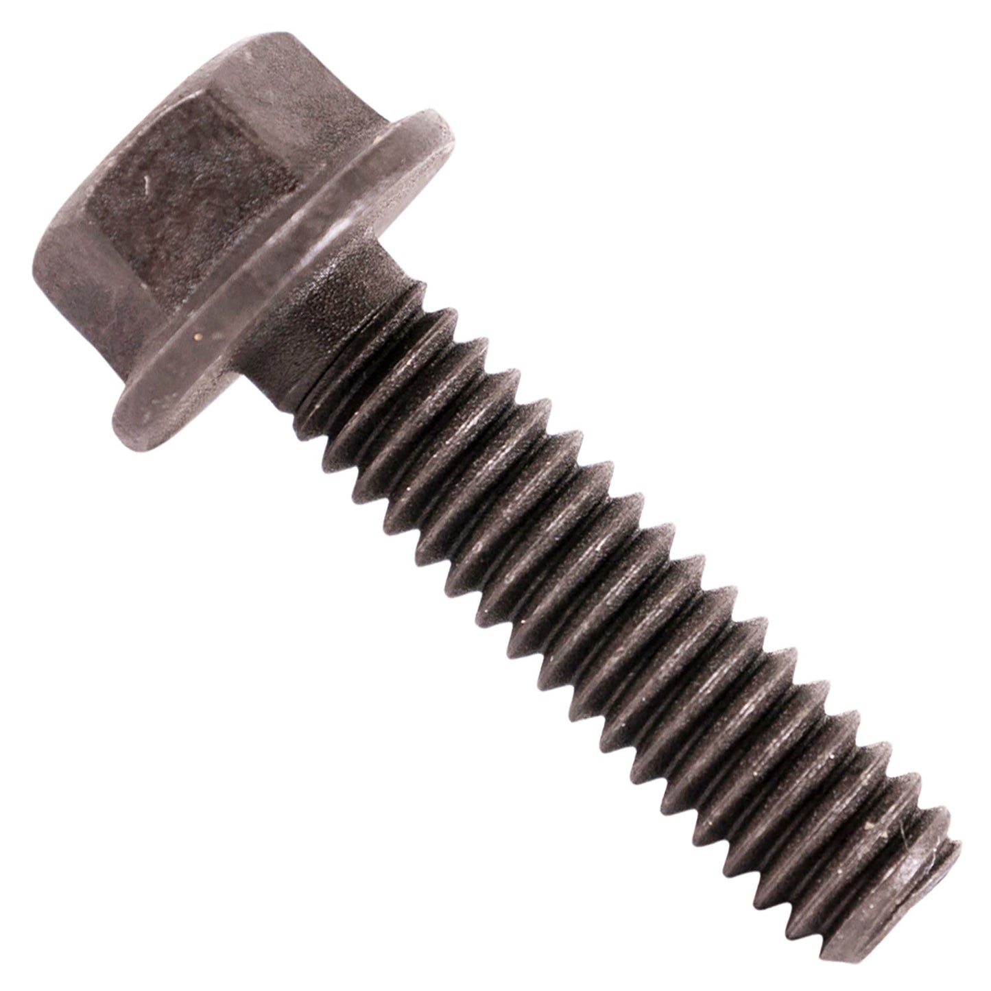 1/4"-20 x 1" Conquest Grade 8 Indented Flange Bolt - Black Phosphate & Oil