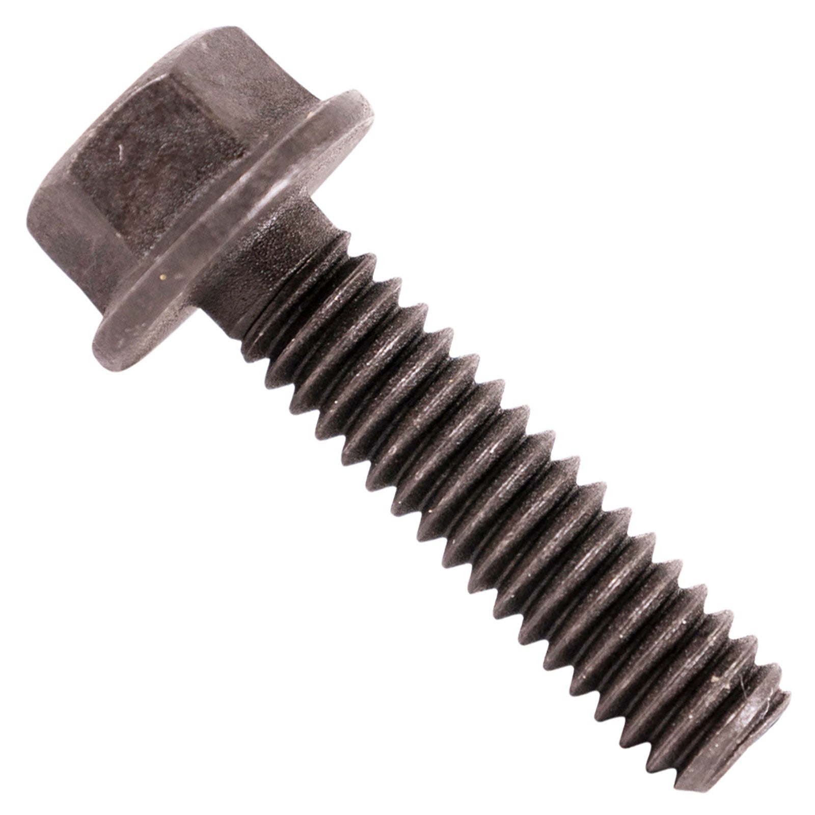 1/4"-20 x 1" Conquest Grade 8 Indented Flange Bolt - Black Phosphate & Oil