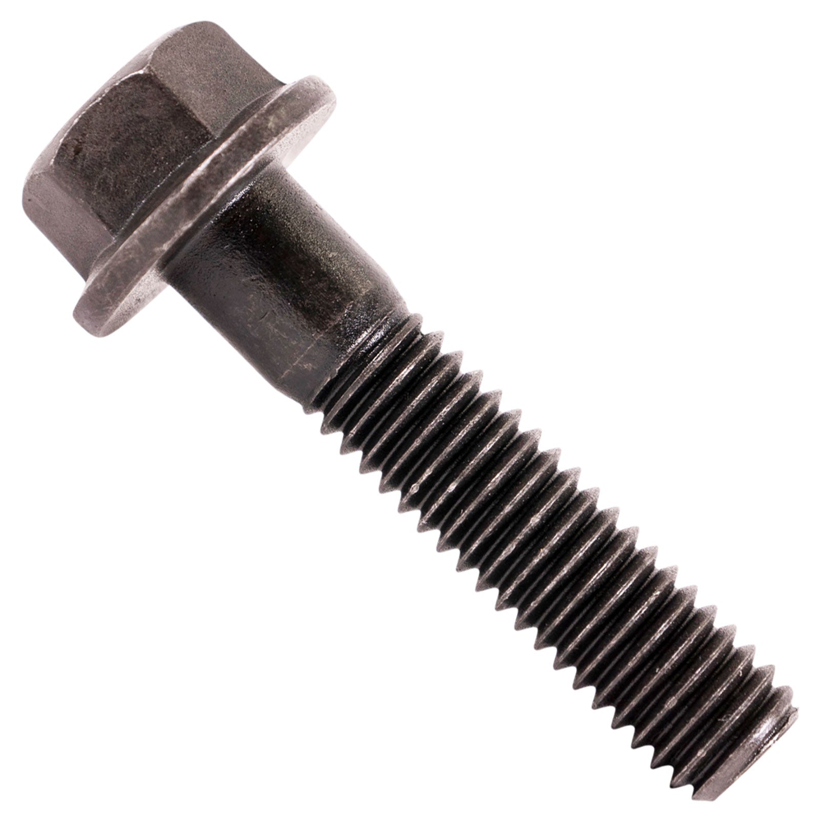3/8"-16 x 1-3/4" Conquest Grade 8 Indented Flange Bolt - Black Phosphate & Oil