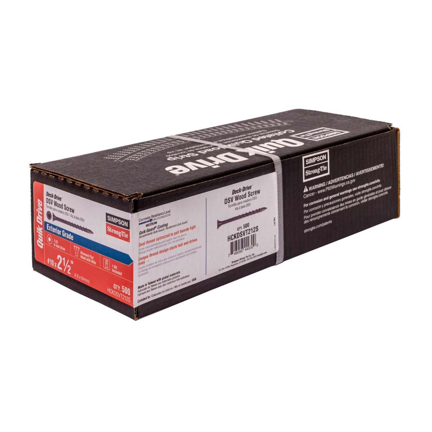 Simpson HCKDSVT212S #10 X 2-1/2" DSV Tan Wood Screw, Pkg 500