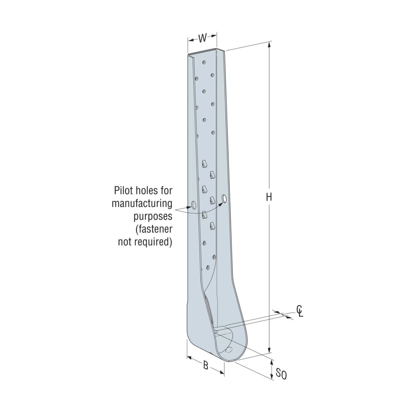 Simpson HDUE13 23-1/16" Galvanized Predeflected Holdown