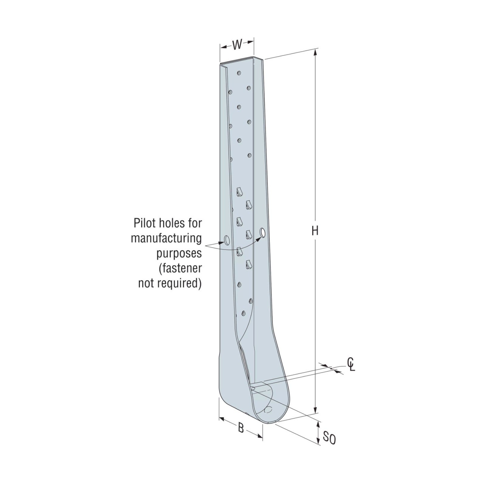 Simpson HDUE13 23-1/16" Galvanized Predeflected Holdown