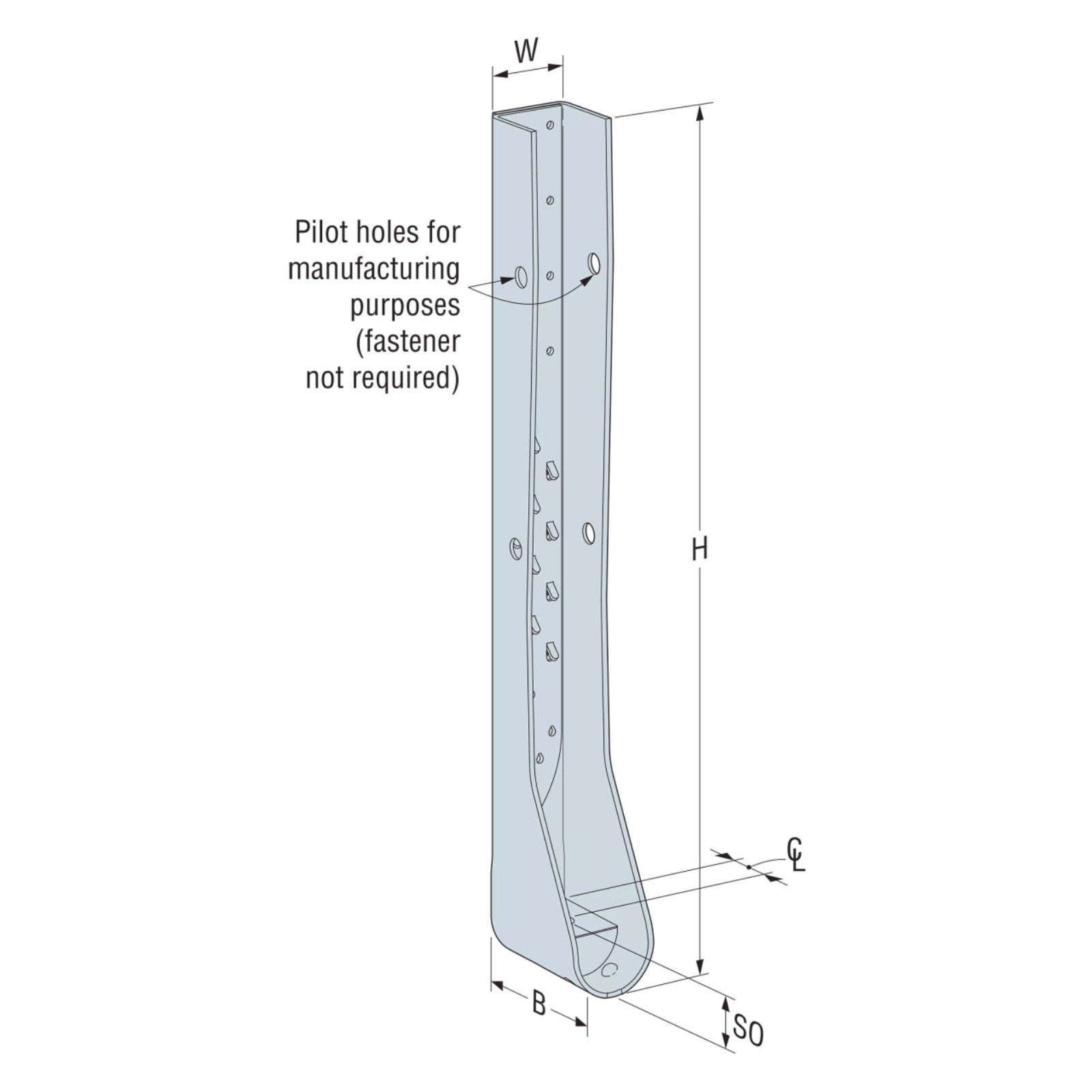 Simpson HDUE17-SDS4.5 27-7/8" Predeflected Holdown w/SDS Screws