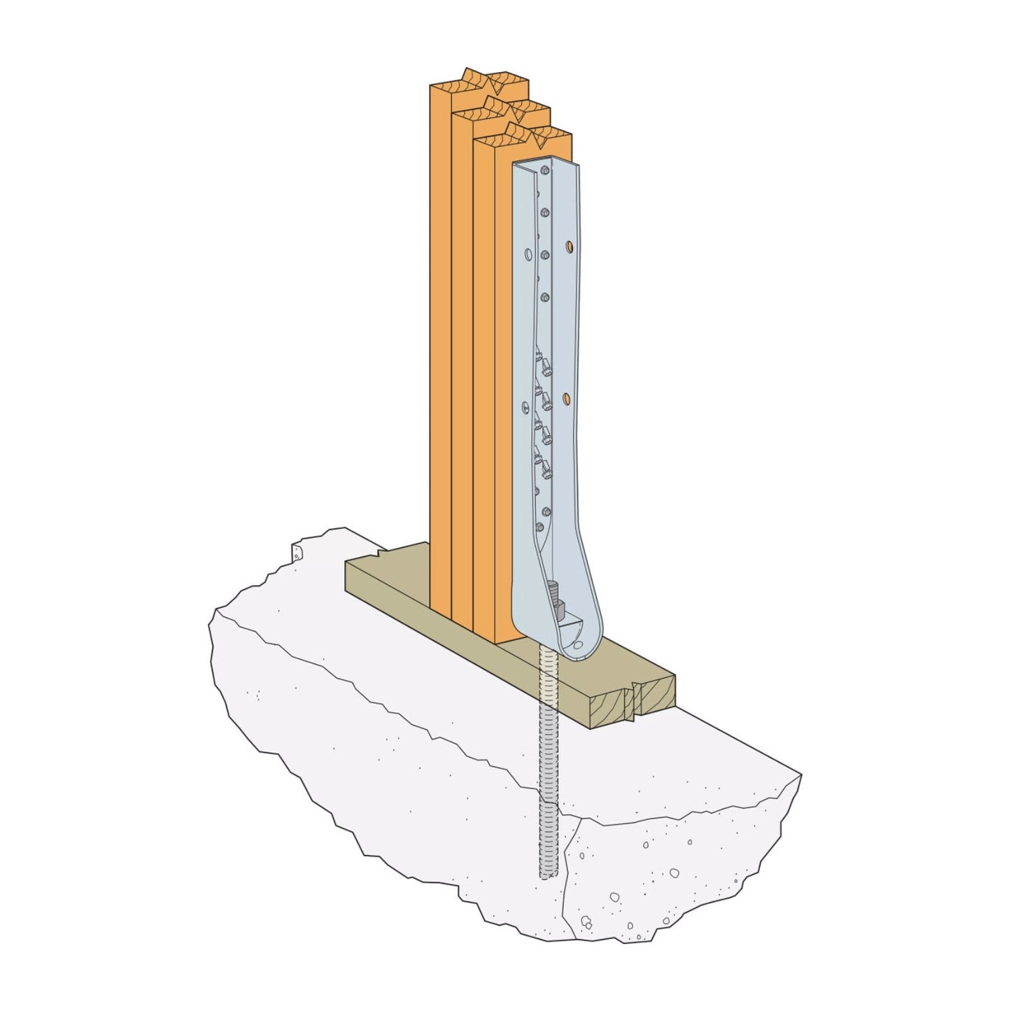 Simpson HDUE17-SDS4.5 27-7/8" Predeflected Holdown w/SDS Screws