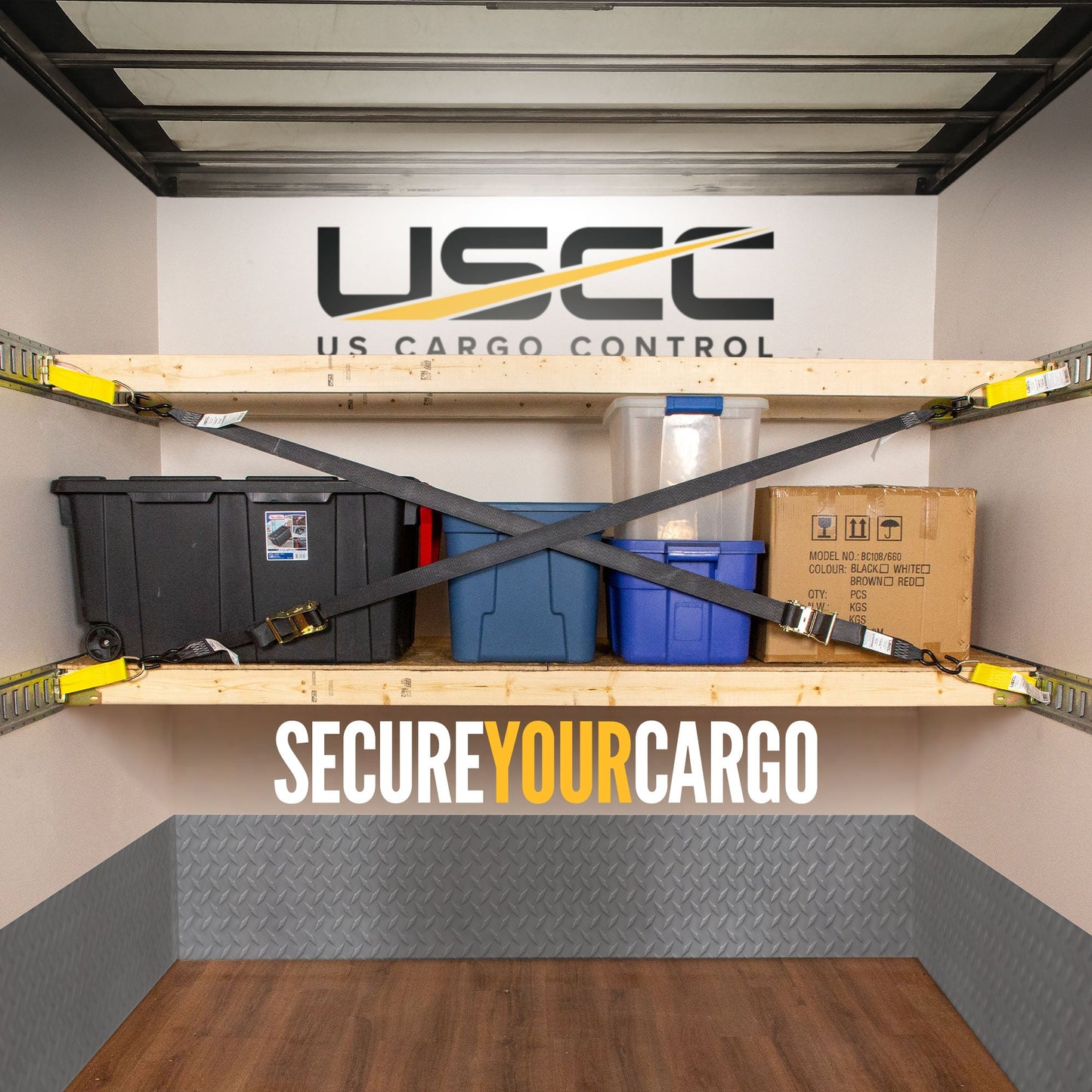 E Track Tie Down Rail Kit | Yellow