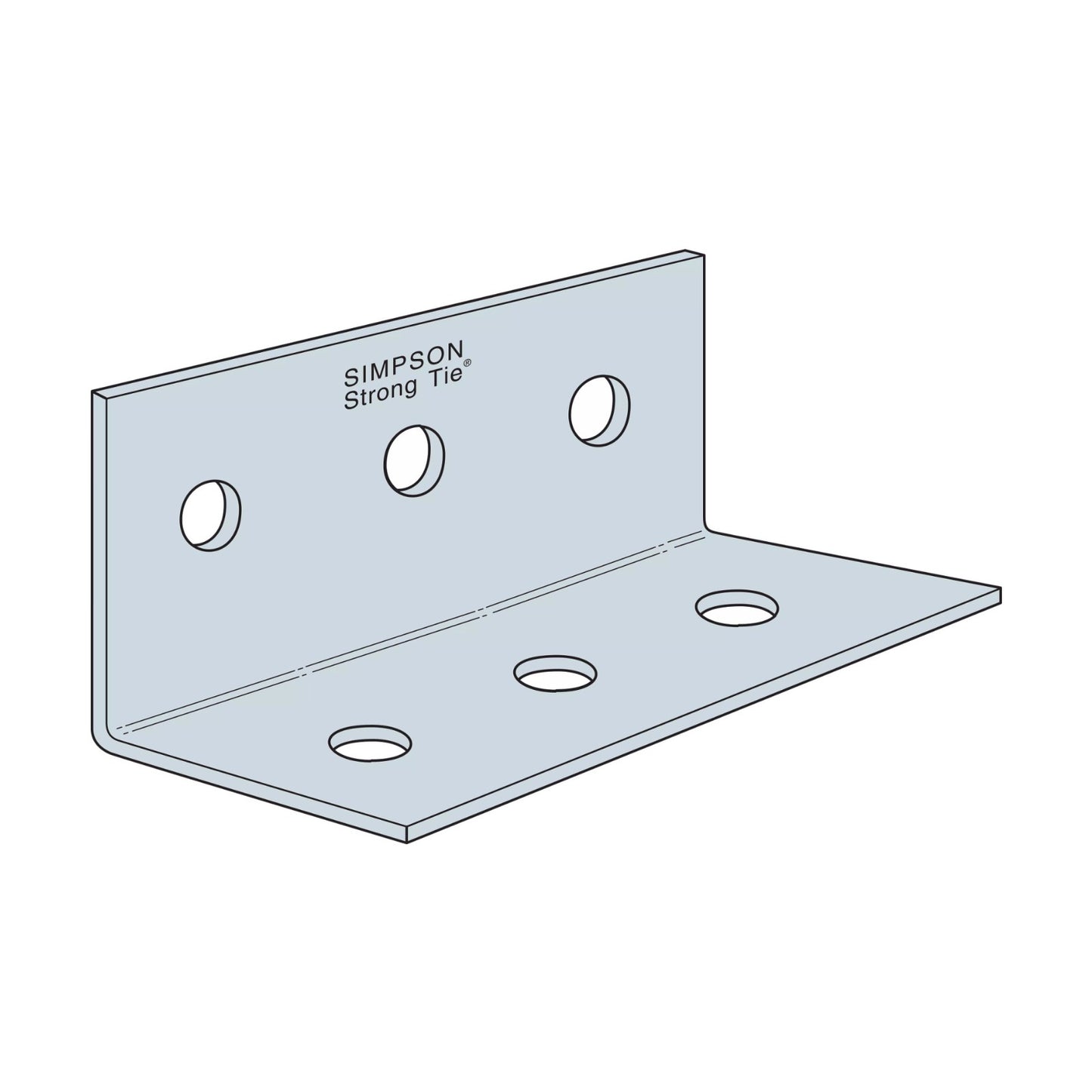 Simpson Strong-Tie HL37 L-Shaped Heavy Reinforcing Framing Angle Illustration