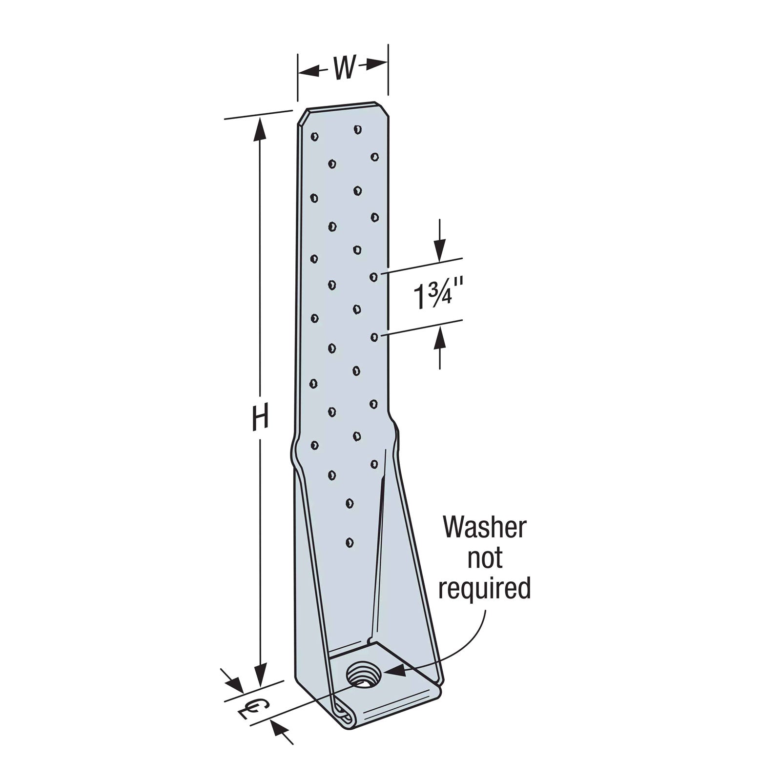 Simpson HTT5HDG Heavy Tension Tie Illustration