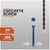 Concrete screw with specifications and drill bit included on a gray background