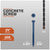 Concrete screw with specifications and drill bit included on a gray background