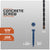 Concrete screw with specifications and drill bit included on a gray background