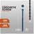 Concrete screw with specifications and drill bit included on a gray background
