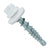 #10 x 1 inch Kwikseal Woodbinder Metal Roofing Screw Bright White Pkg 250
