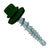 #10 x 1 inch Kwikseal Woodbinder Metal Roofing Screw Forest Green Pkg 250
