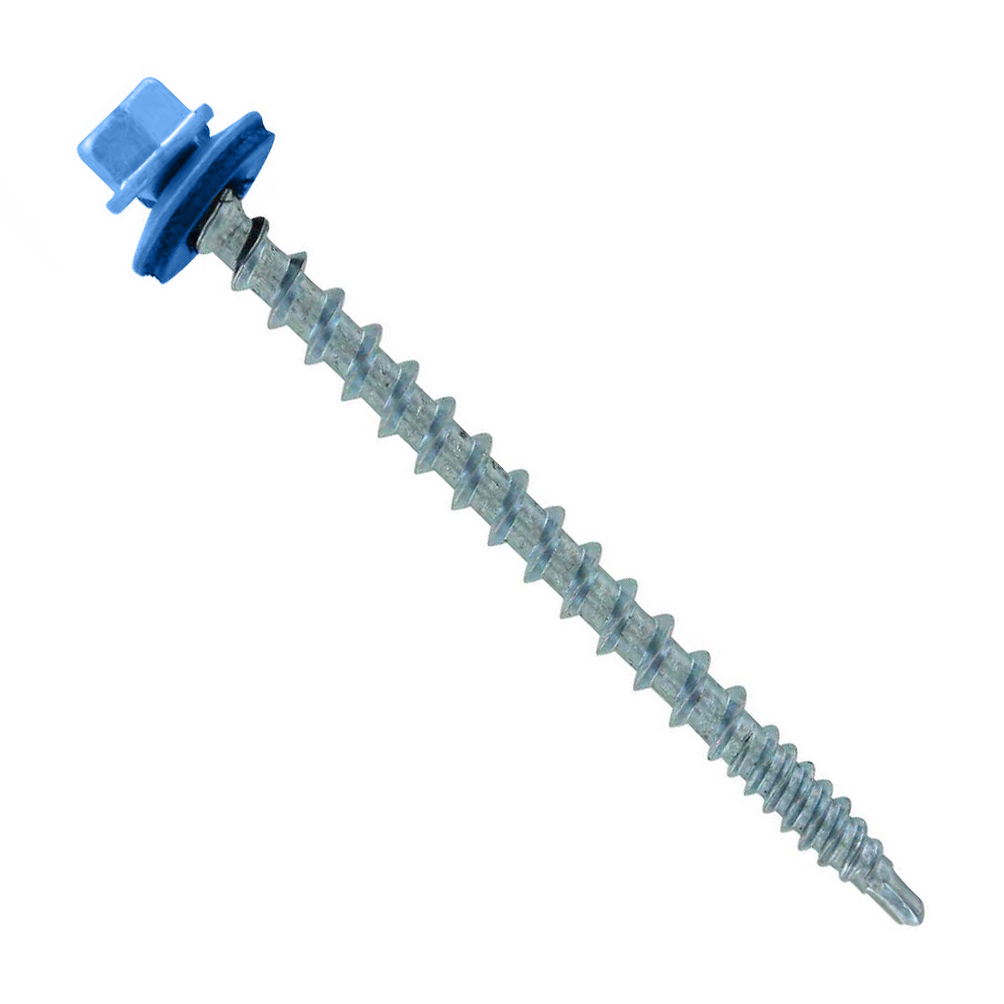 #10 X 2-1/2" Kwikseal Woodbinder Metal Roofing Screw - Gallery Blue, Pkg 250