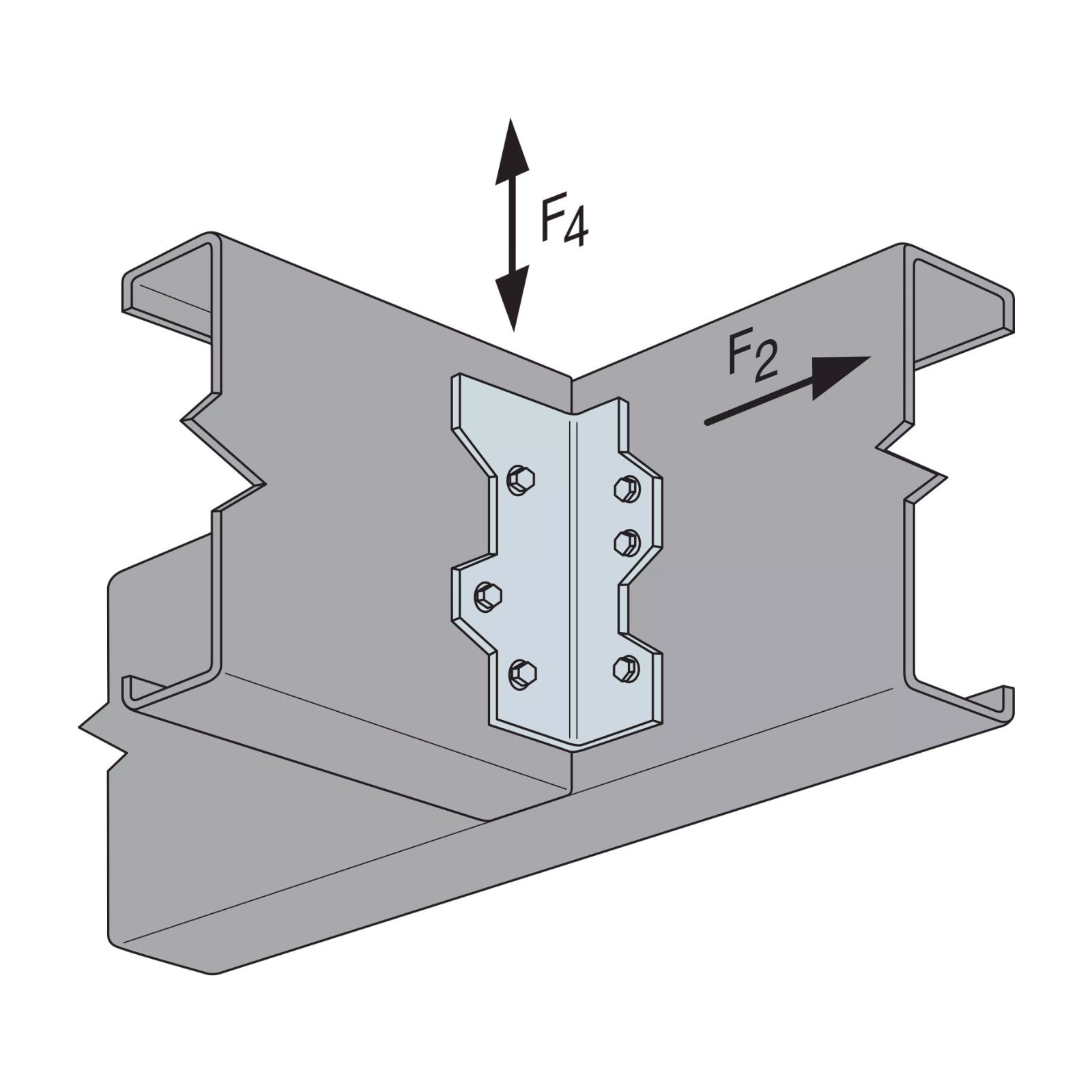 Simpson L90 Reinforcing angle installation