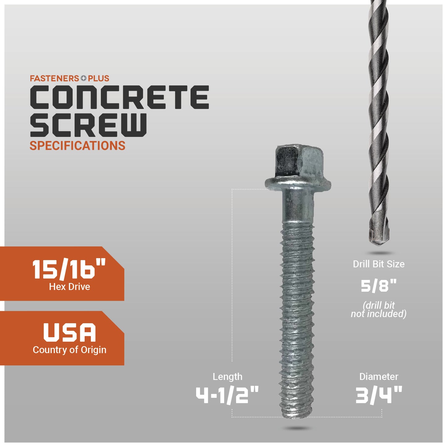 LDT Tapcon Screw, Zinc Spec