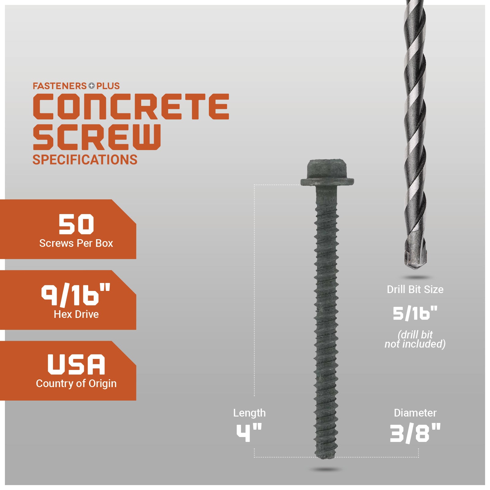 LDT Tapcon Screw, Zinc Spec