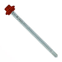 #12 x 3 inch Maxx Steelbinder Metal Roofing Screw Rustic Red Pkg 250