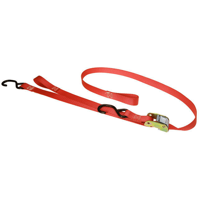1" x 6' Cam Buckle Handlebar Strap w/S-Hooks & Pull Loop Red