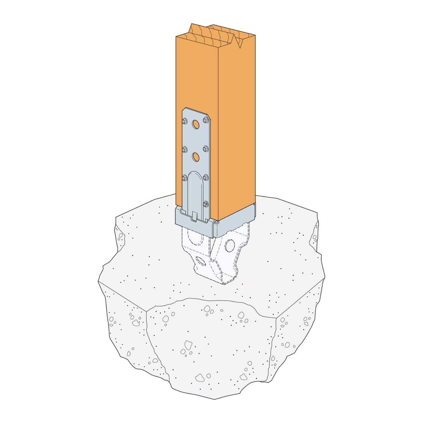 Simpson Strong-Tie PBST44Z Post Base Standoff installation
