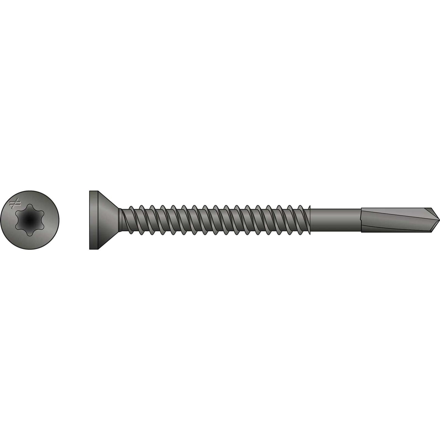 Metal screw on a white background