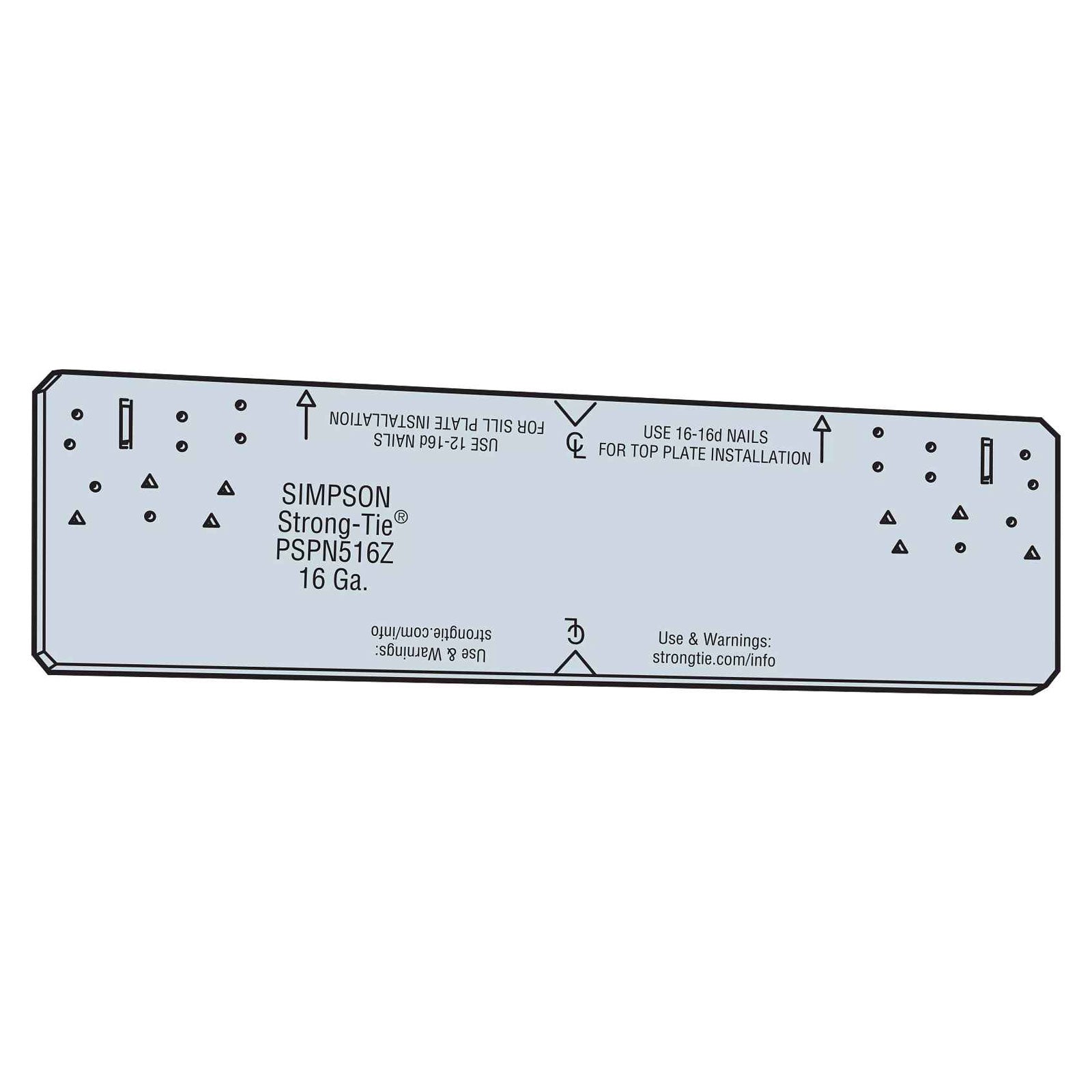Simpson PSPN516Z Protecting Shield Plate Illustration