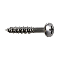 Pan Head Marine Screw with Teeth - 316 Stainless Steel - T08J125PXC shown