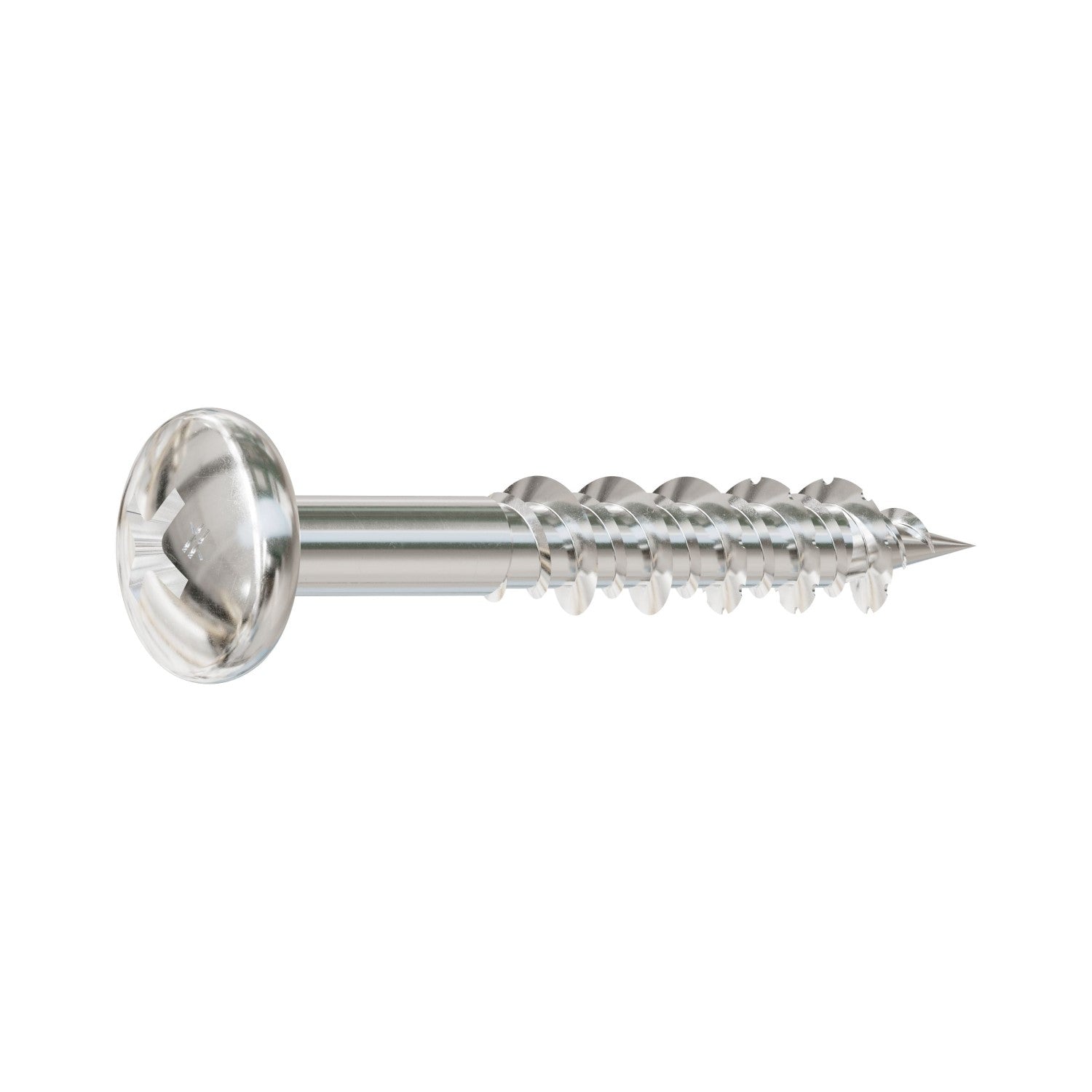 Pan Head Marine Screw with Teeth - 316 Stainless Steel - T10J125PXM shown