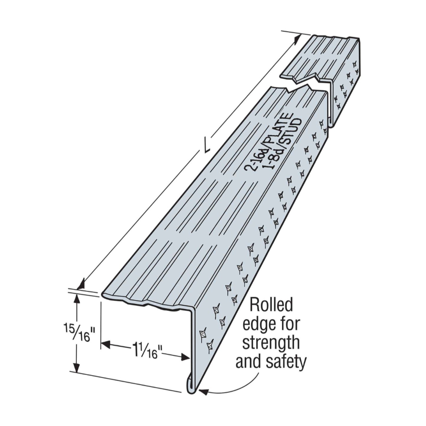 9' x 9" Rolled Compression Wall Bracing - G90 Galvanized, Pkg 25