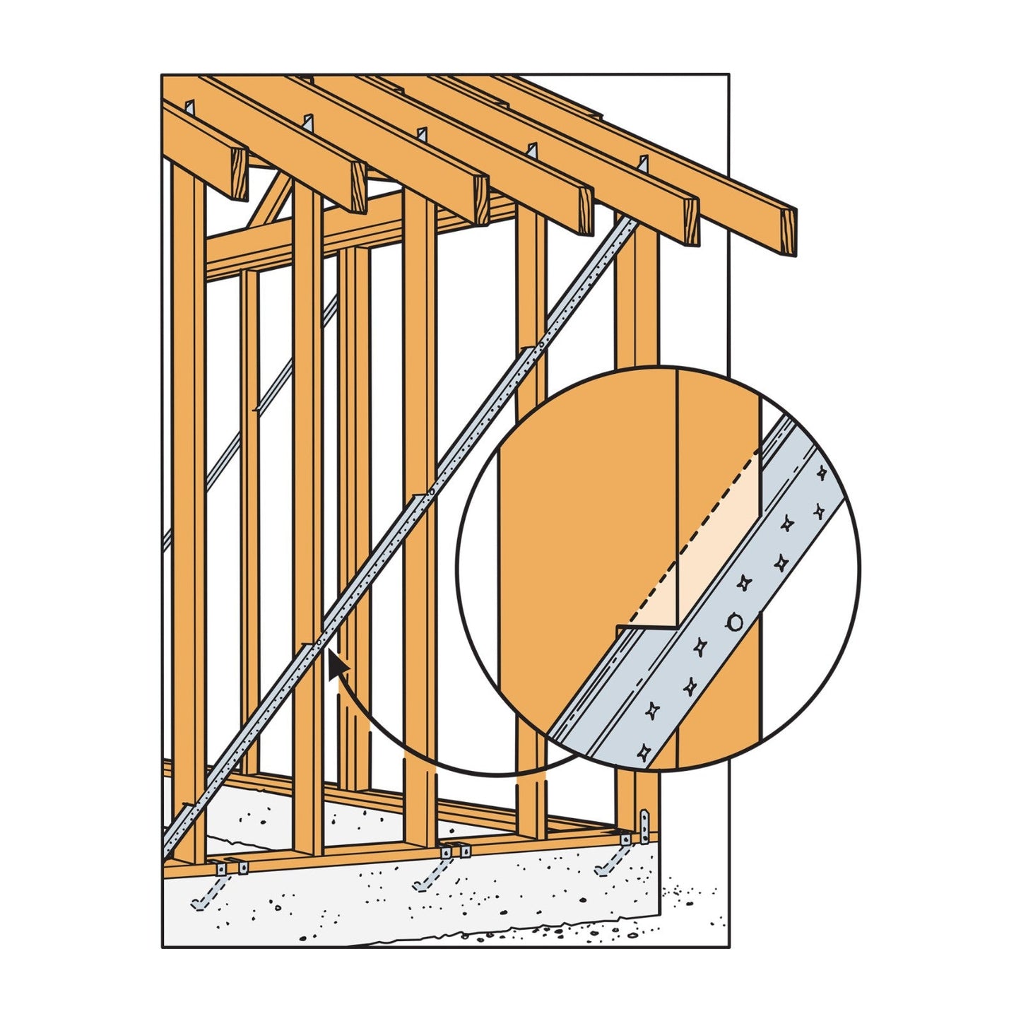 9' x 9" Rolled Compression Wall Bracing installation