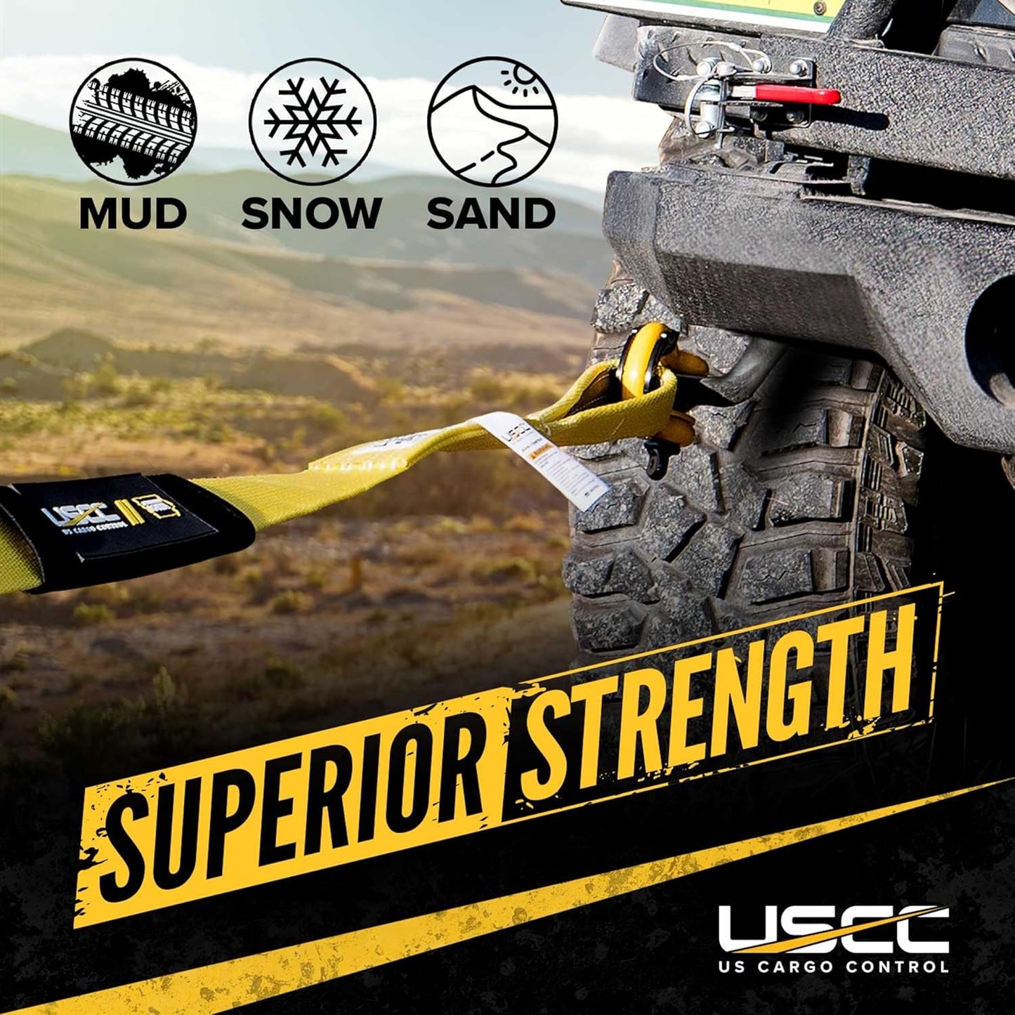 Heavy Duty Tow Strap Recovery Kit | 3" x 20'