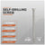 Self-drilling screw with specifications on a gray background