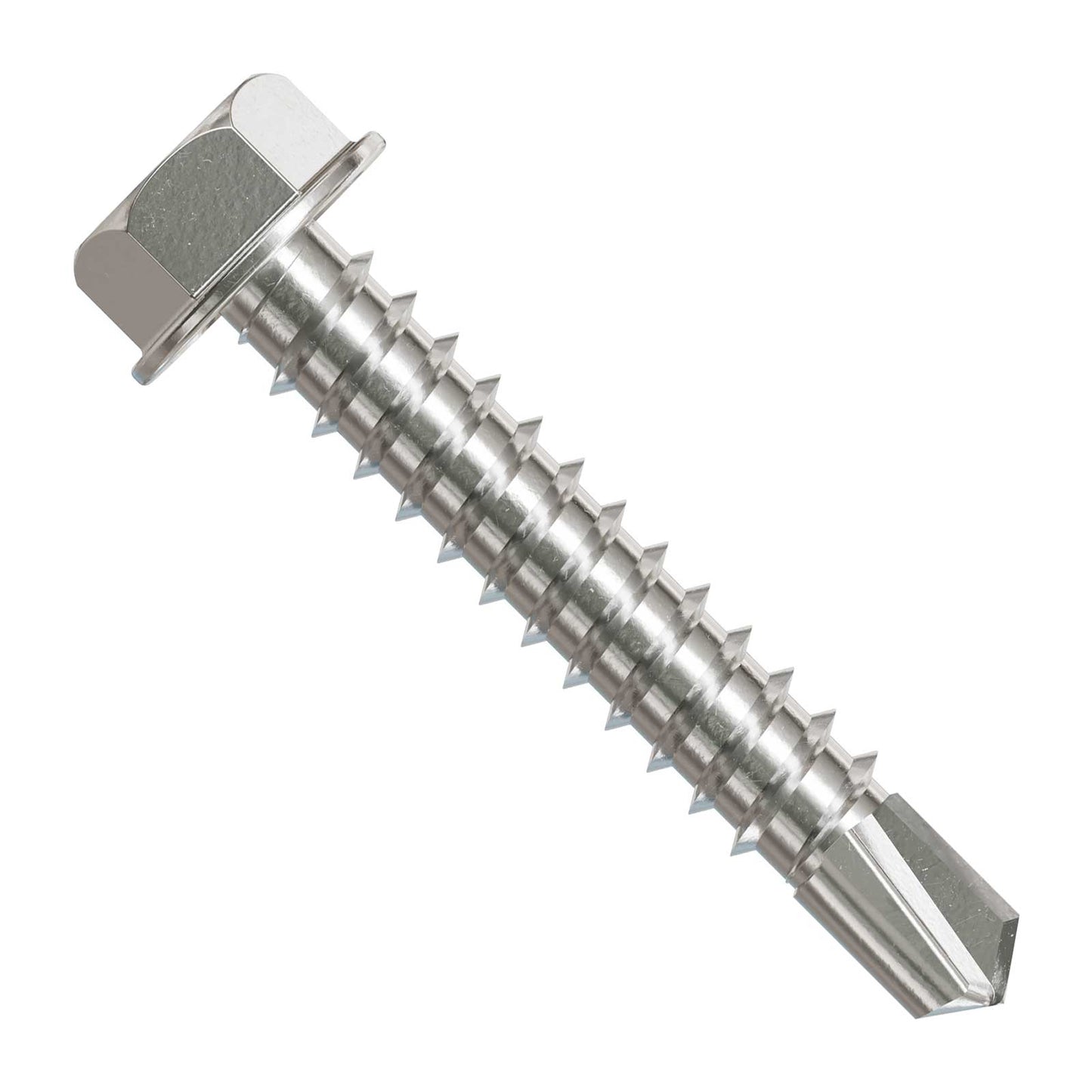 #12 1-1/4" Self-Drilling Hex-Washer Head Screw - 305 Stainless Steel